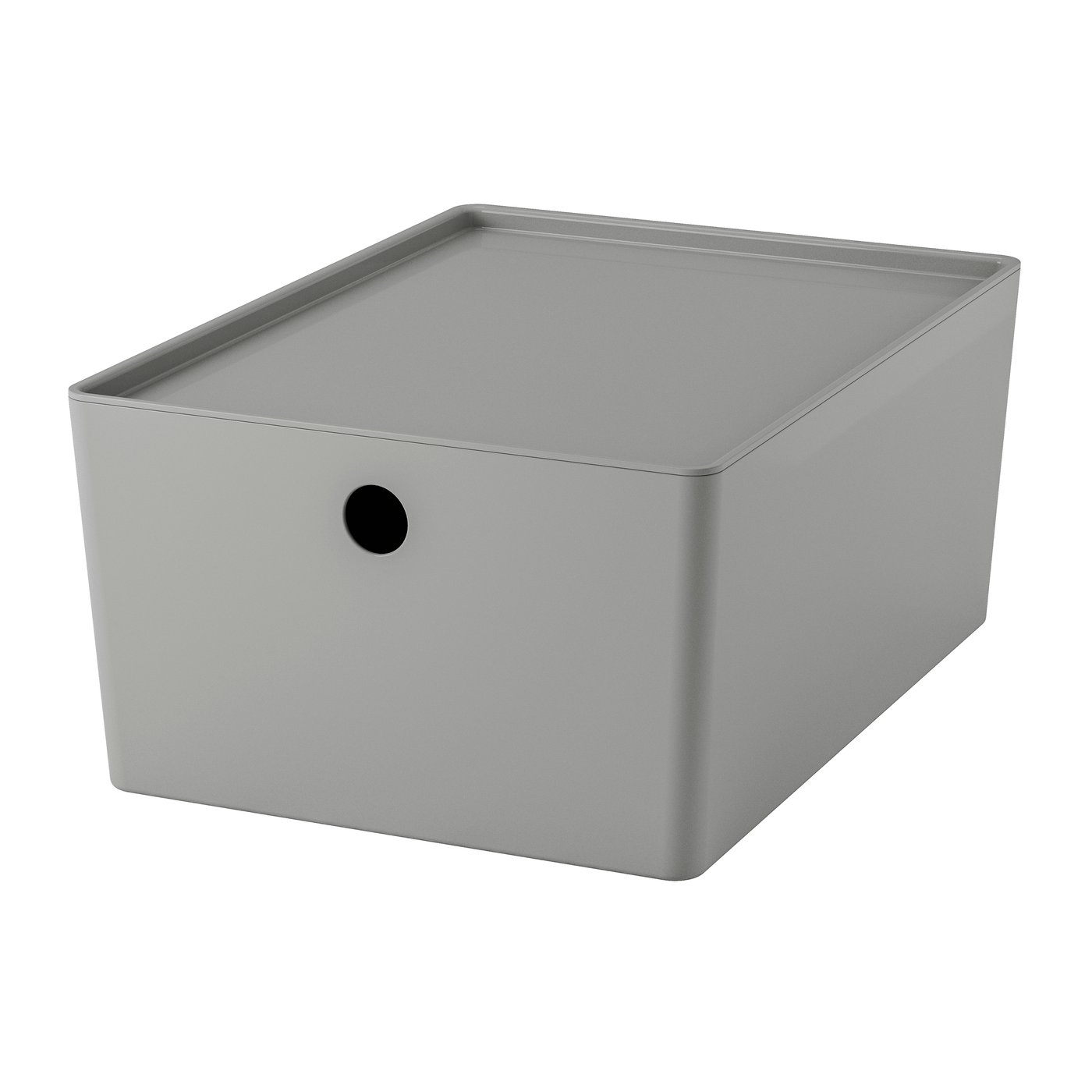 IKEA KUGGIS låda med lock, ljusgrå, 26x35x15 cm