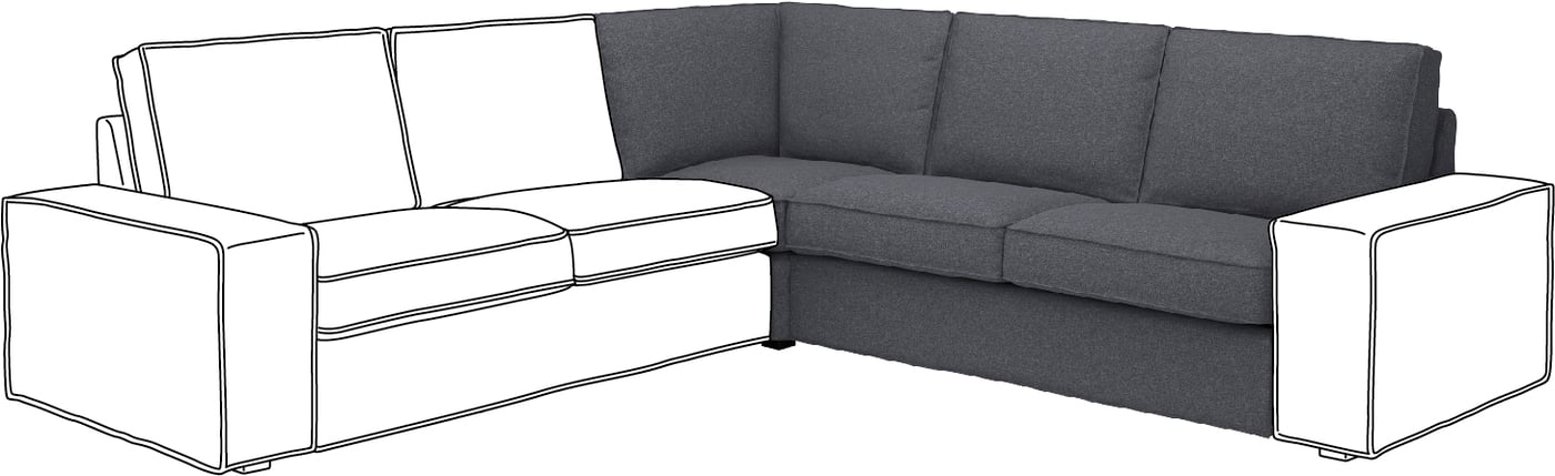 IKEA KIVIK hörnsektion, gunnared mellangrå