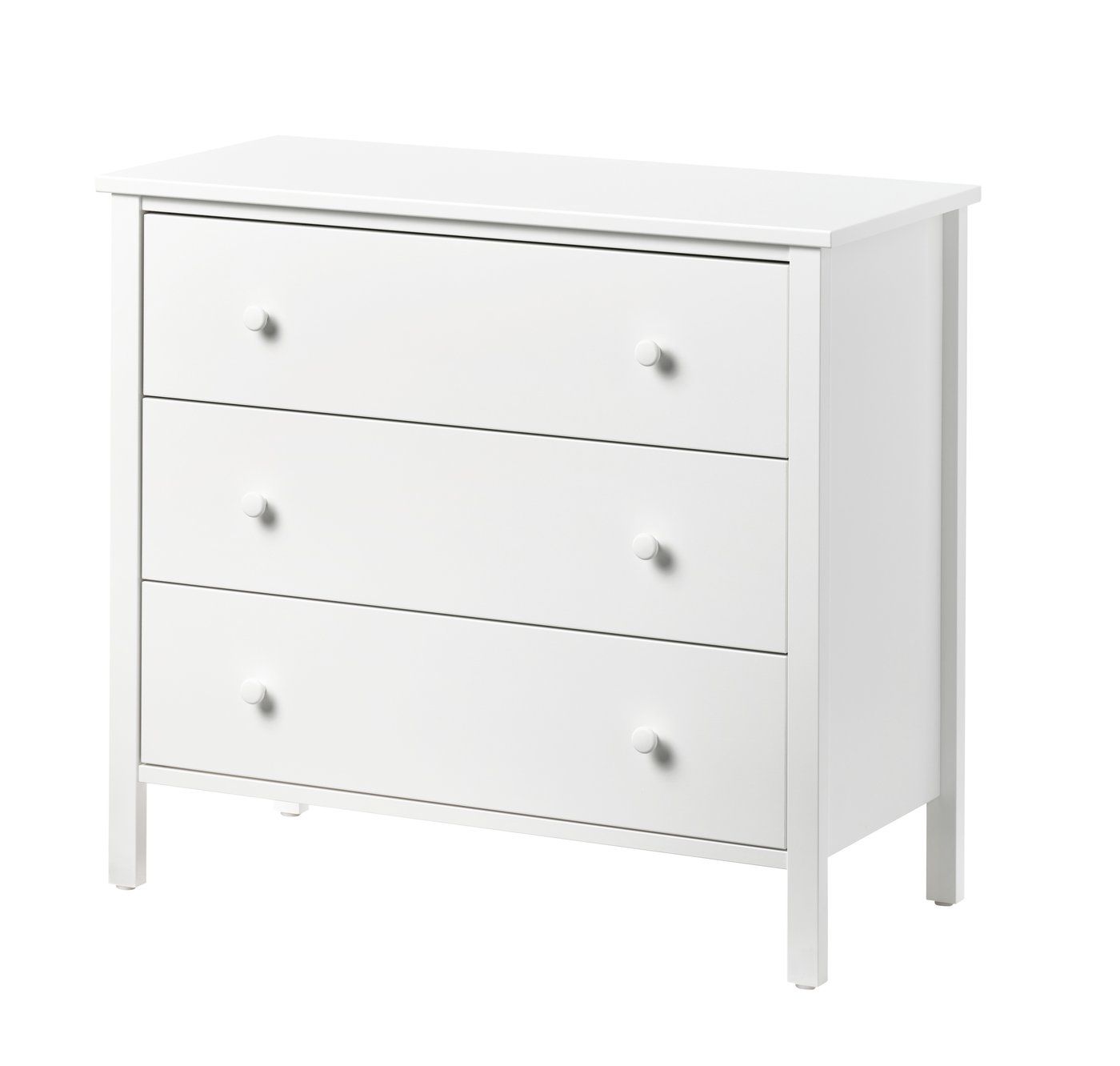 IKEA KILBERGET byrå med 3 lådor, vit, 86x78 cm