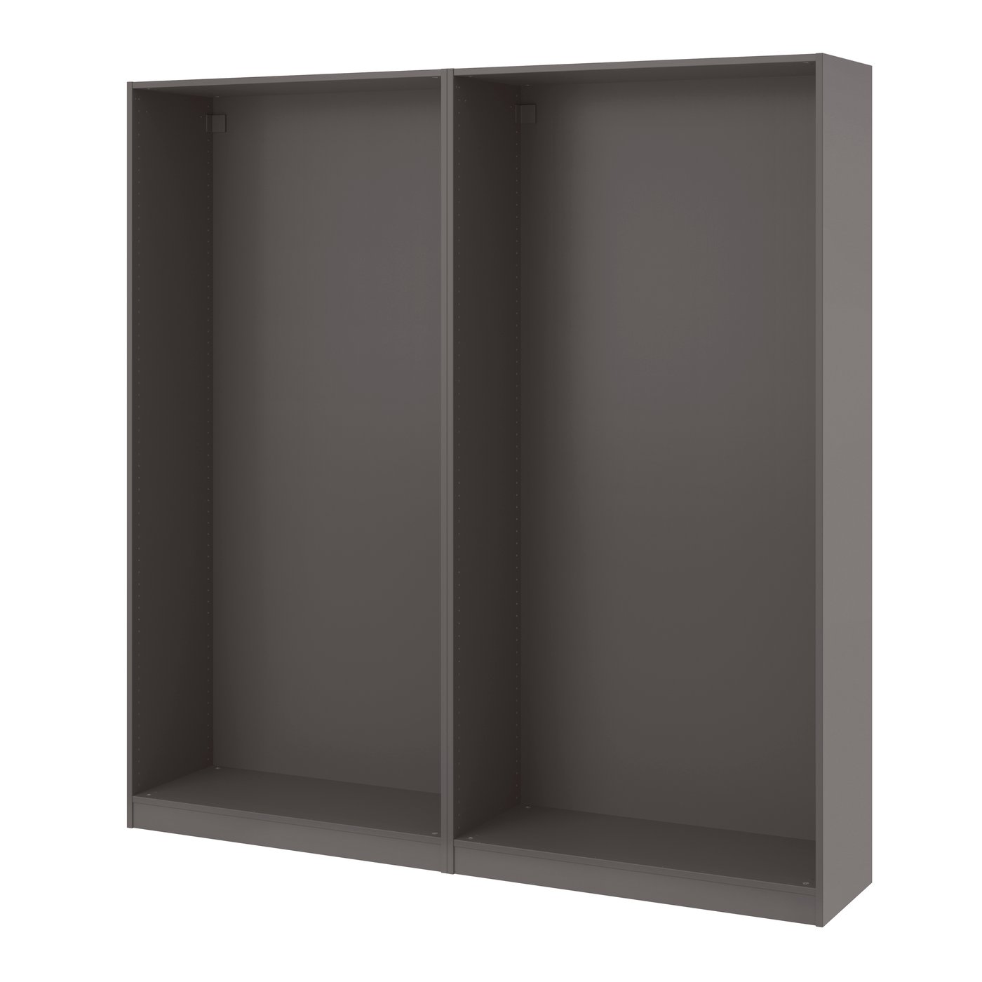 IKEA PAX 2 garderobsstommar, mörkgrå, 200x35x201 cm