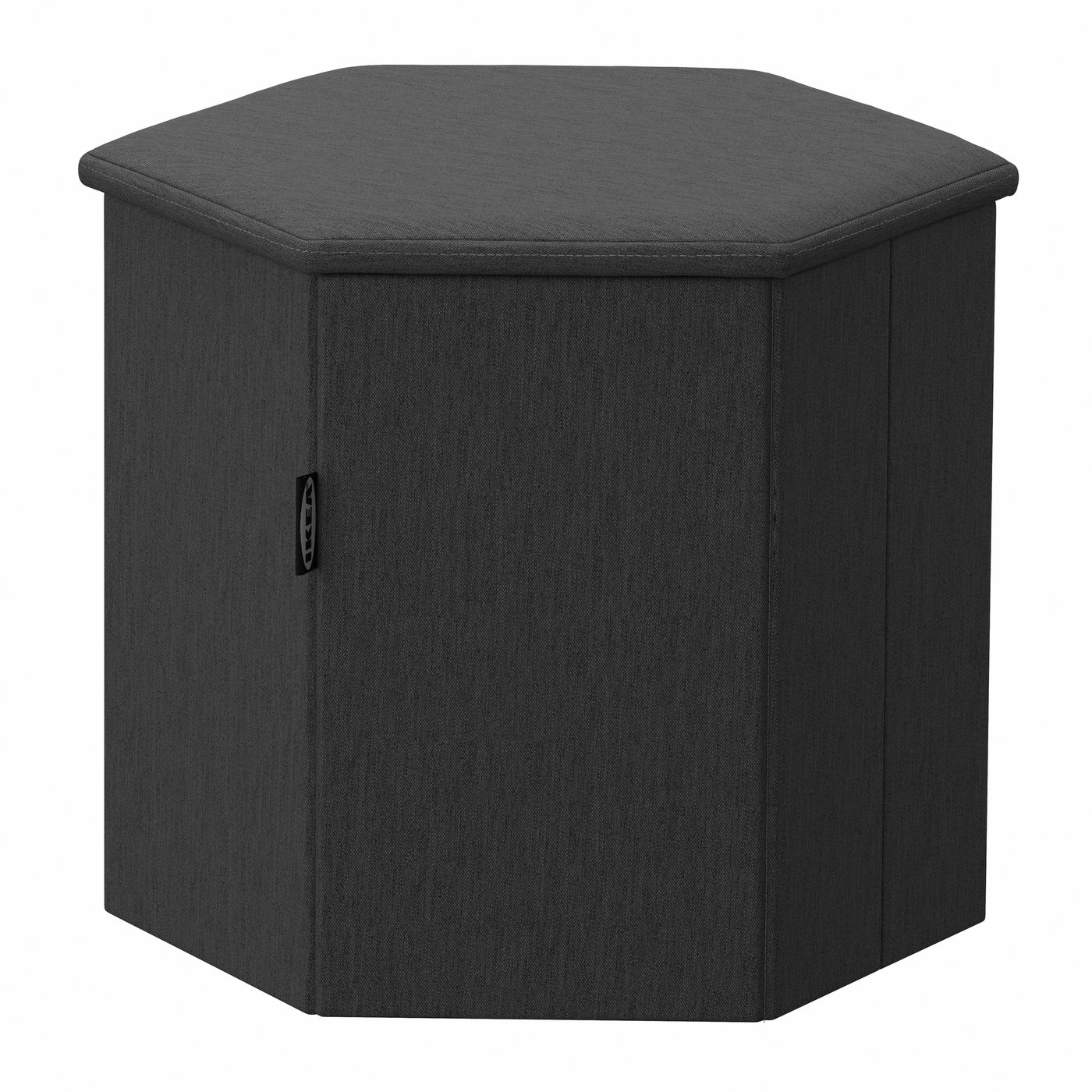 IKEA KJUGE sittpuff med förvaring, knisa mörkgrå