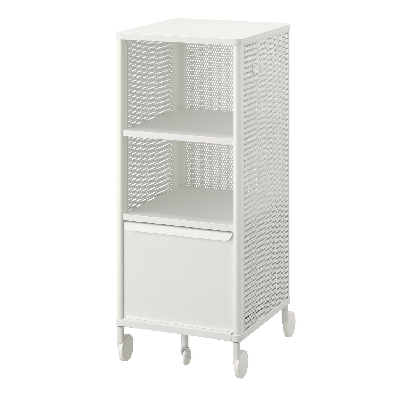 IKEA BEKANT förvaringsmöbel på hjul, nät/vit, 41x101 cm