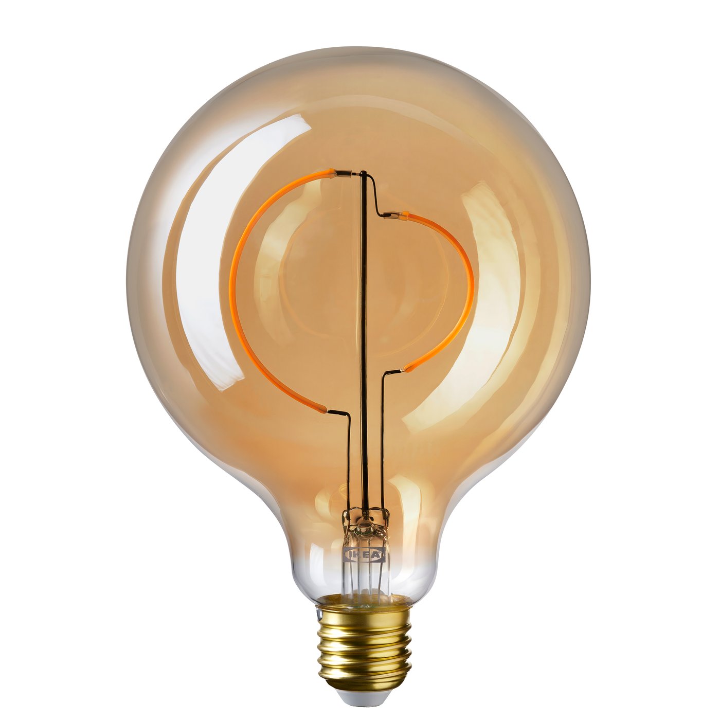 IKEA MOLNART LED ljuskälla E27 150 lumen, klot brun klarglas, 125 mm