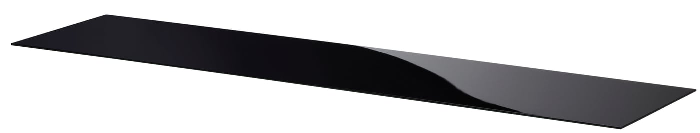 IKEA BESTÅ toppskiva, glas svart, 180x40 cm