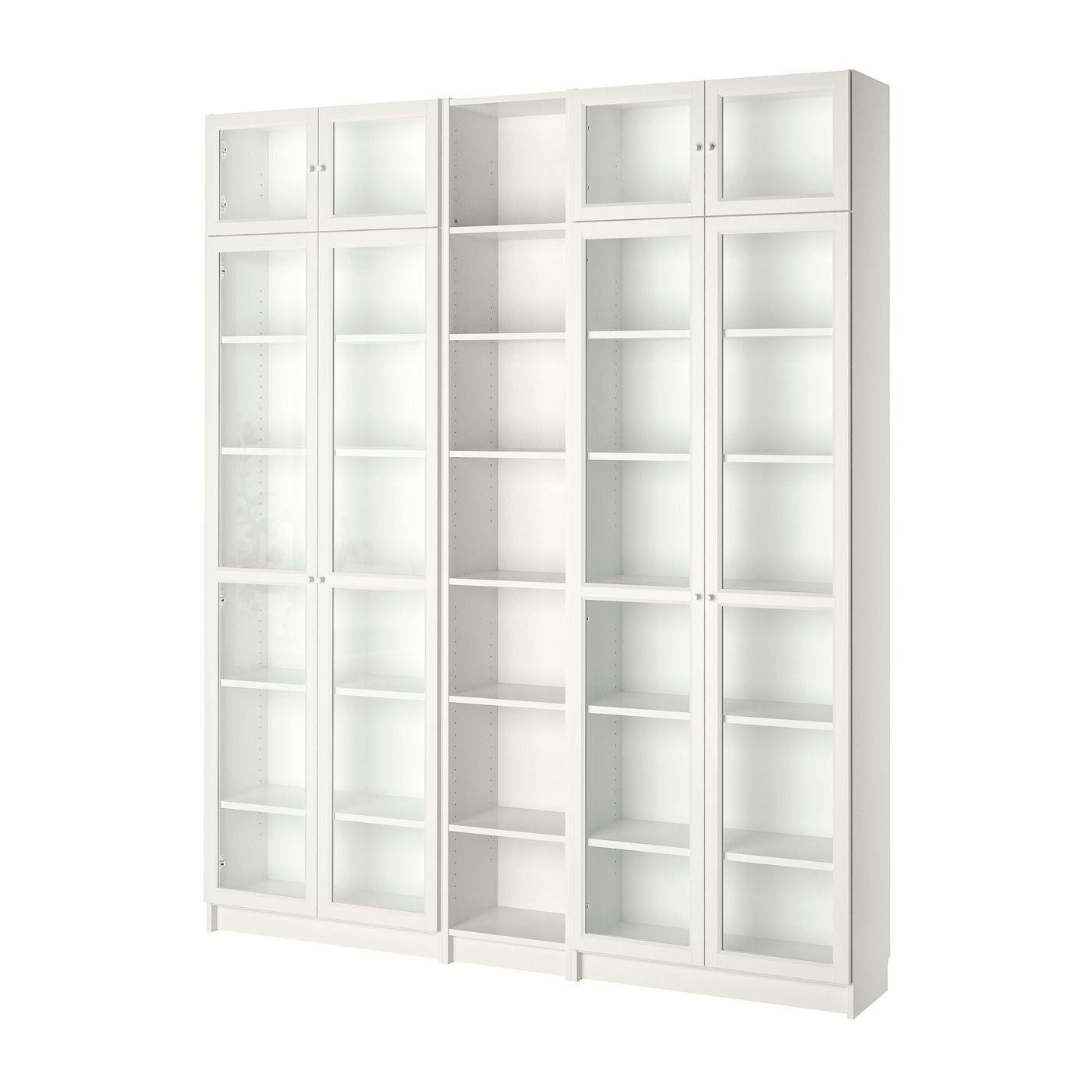 IKEA BILLY / OXBERG bokhylla, vit, 200x30x237 cm