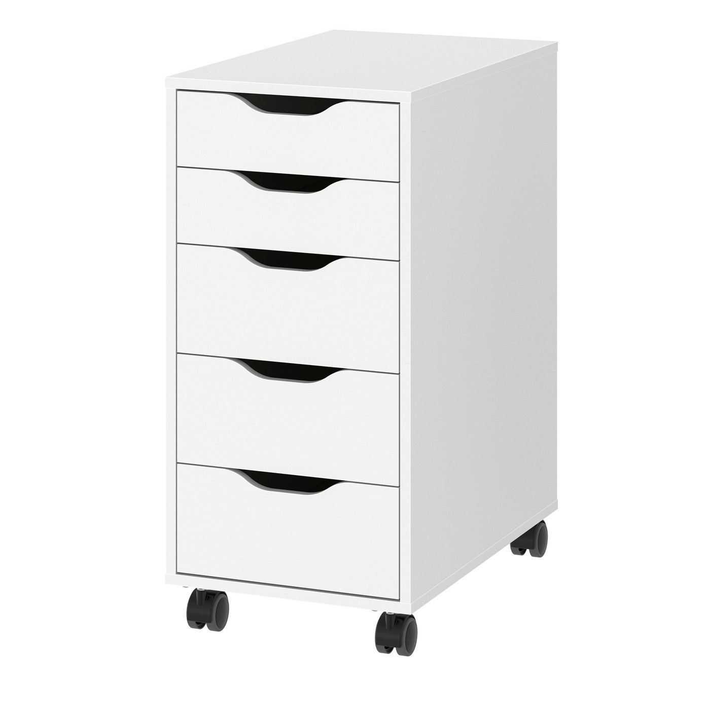 IKEA ALEX hurts på hjul, vit/svart, 36x76 cm, lådhurts på hjul