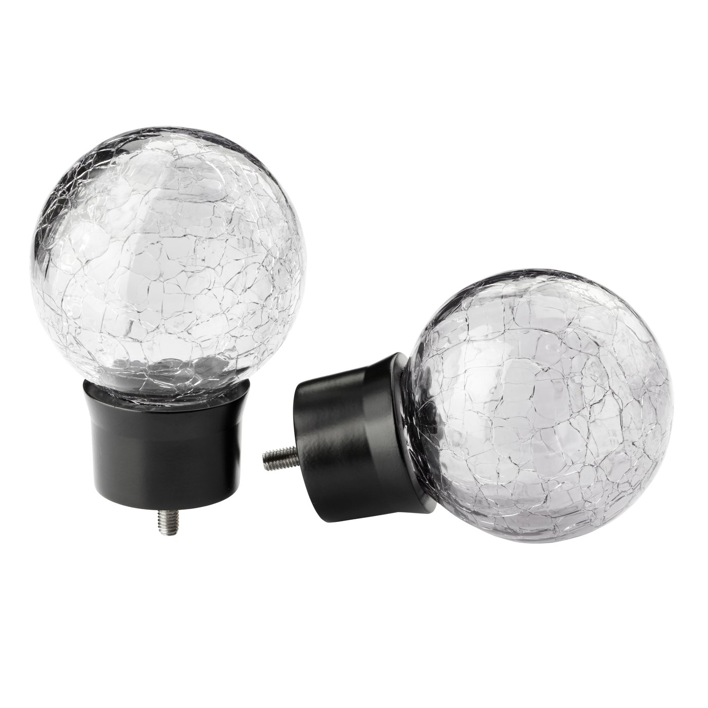 IKEA INSEKTSMAL ändknoppar, 1 par, glas/svart