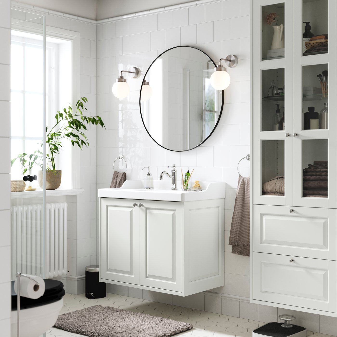 IKEA RUTSJÖN tvättställ med vattenlås, vit, 82x49 cm
