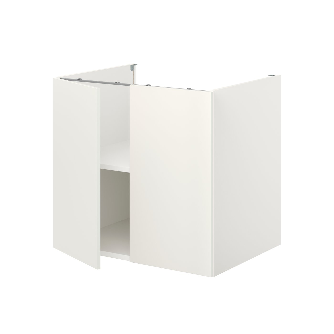 IKEA ENHET bänkskåp m hyllplan/dörrar, vit, 80x62x75 cm