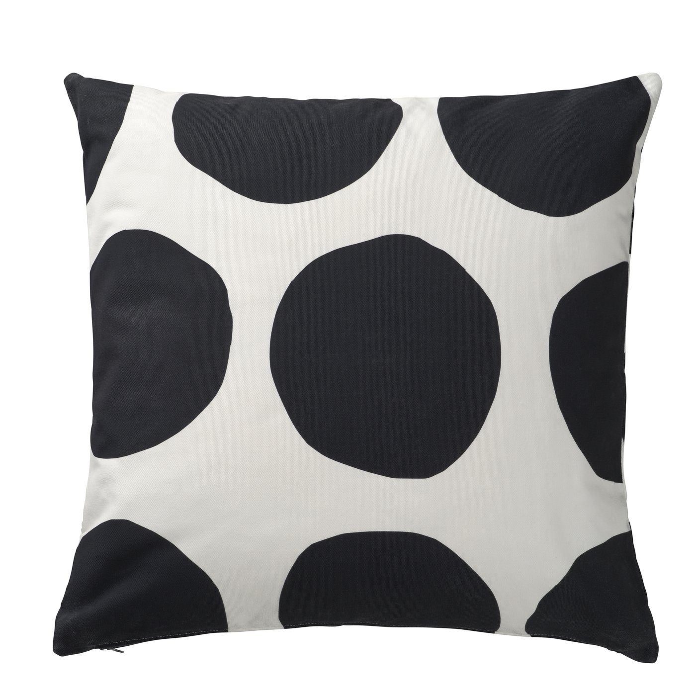 IKEA BLÅMUNKAR kuddfodral, vit/svart/prickmönster, 50x50 cm