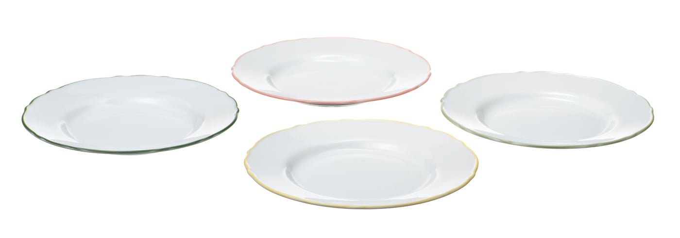 IKEA UPPLAGA assiett, vit/mixade färger, 22 cm