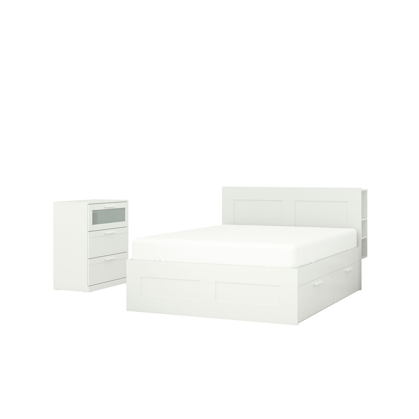 IKEA BRIMNES sovrumsmöbler, set om 2, vit, 180x200 cm