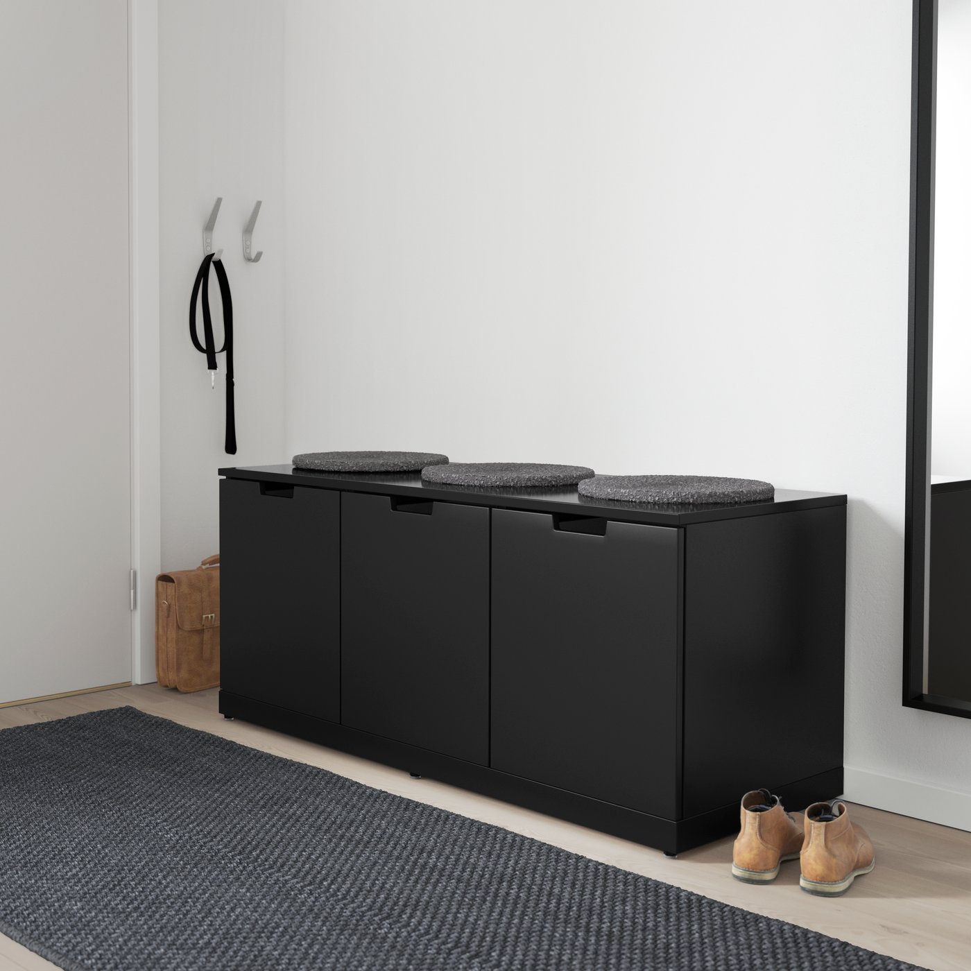 IKEA NORDLI byrå med 3 lådor, antracit, 120x54 cm