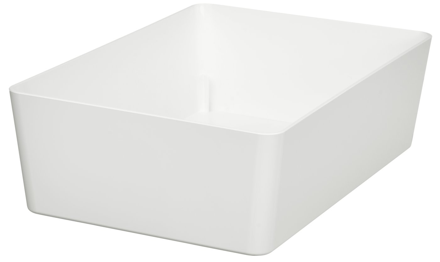 IKEA KUGGIS låda, vit, 18x26x8 cm