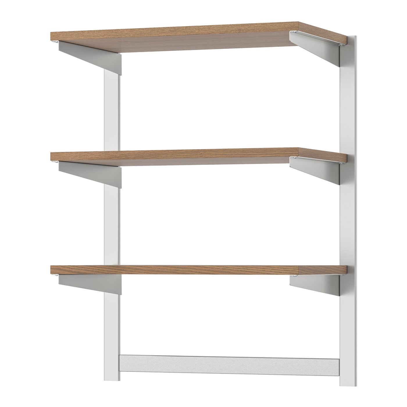 IKEA KUNGSFORS upphängskena m hyllpl/magnetlist, rostfritt stål/ask
