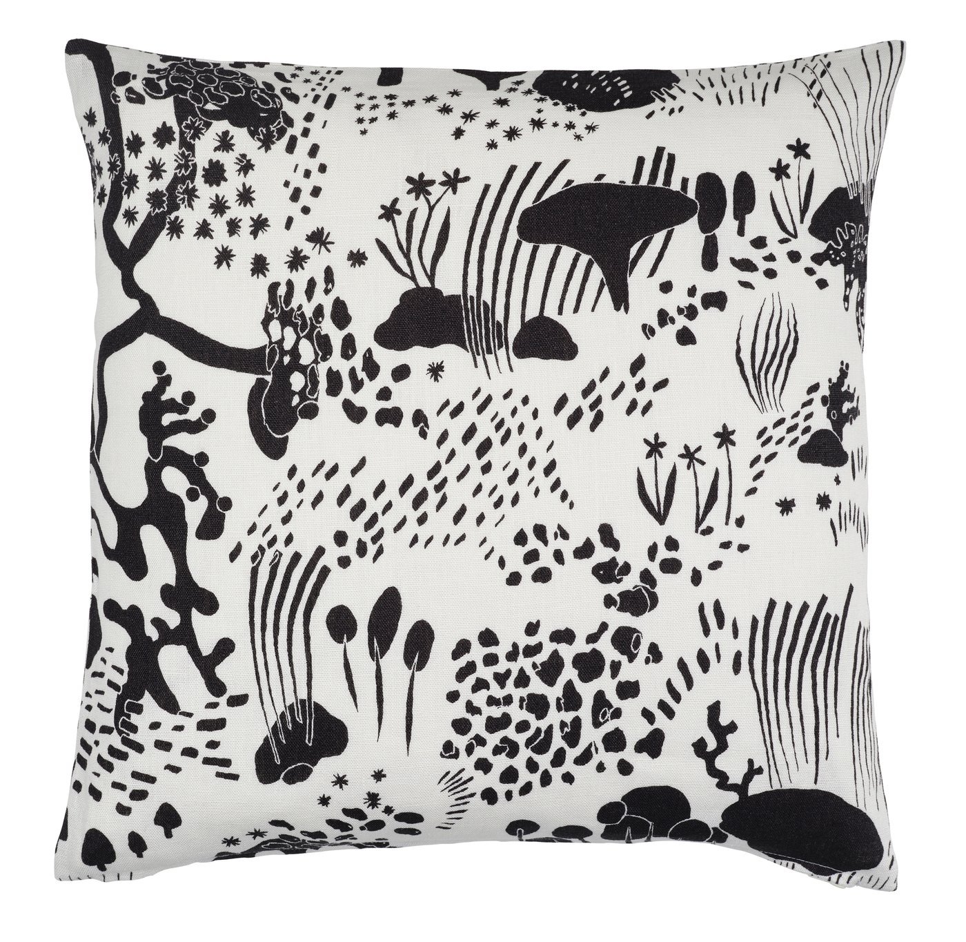IKEA STOCKHOLM 2025 kuddfodral, vit/svart, 50x50 cm