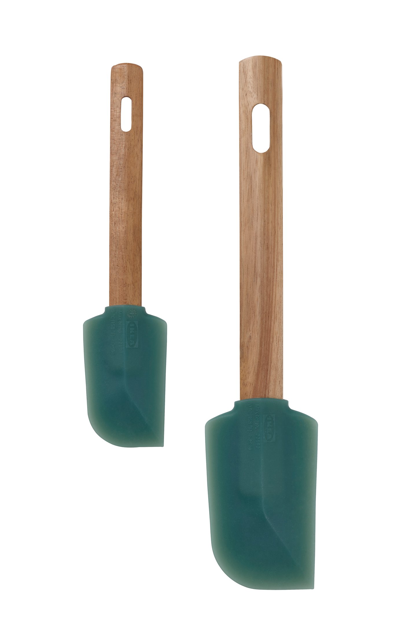 IKEA BÄCKRÖDING slickepott, set om 2, trä/mörk grågrön