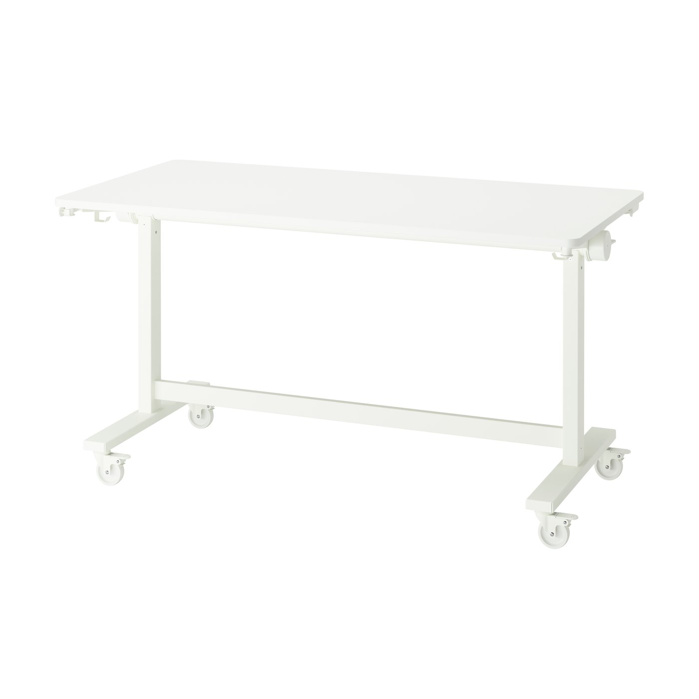 IKEA MITTZON fällbart bord med hjul, vit, 140x70 cm