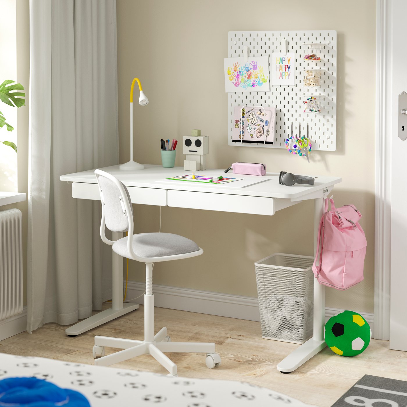 IKEA RELATERA skrivbordskombination, vit, 117x60 cm