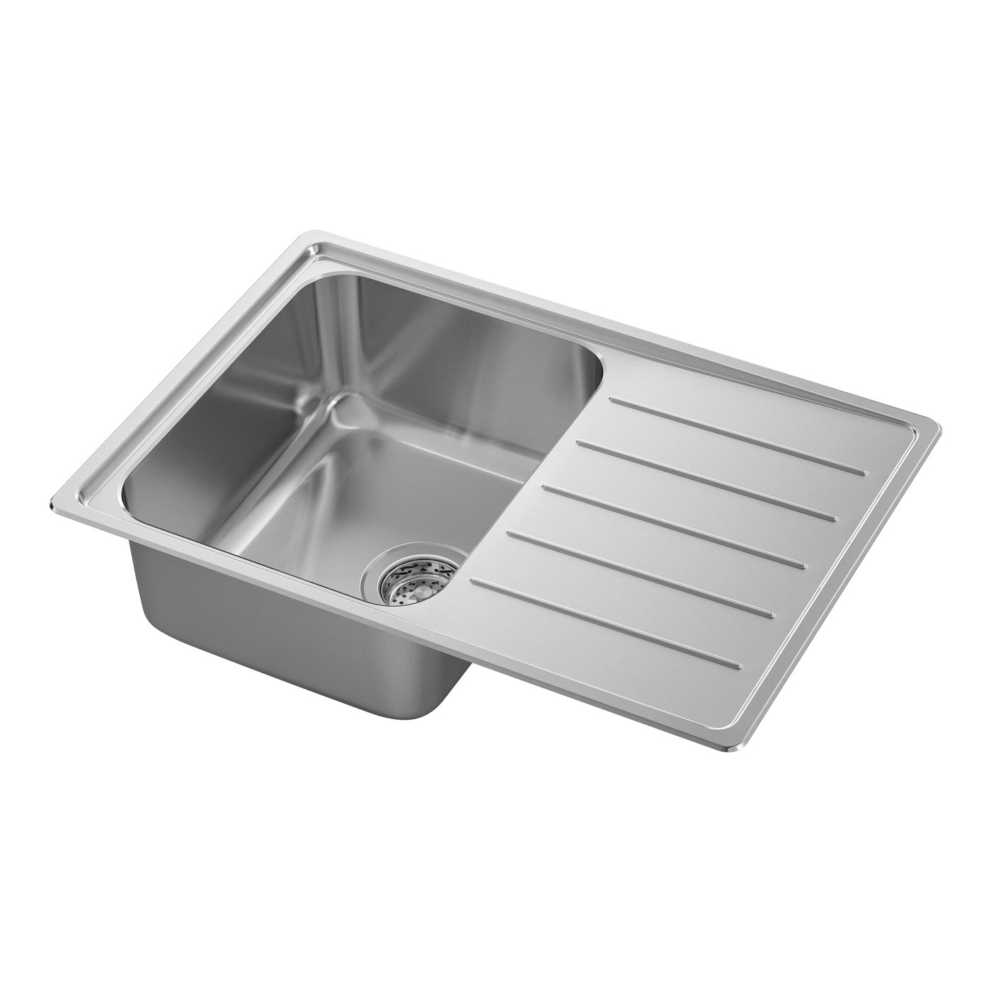 IKEA VATTUDALEN underlimmad diskho, 1 ho m avrinning, rostfritt stål, 69x47 cm, inbyggnadsdiskho