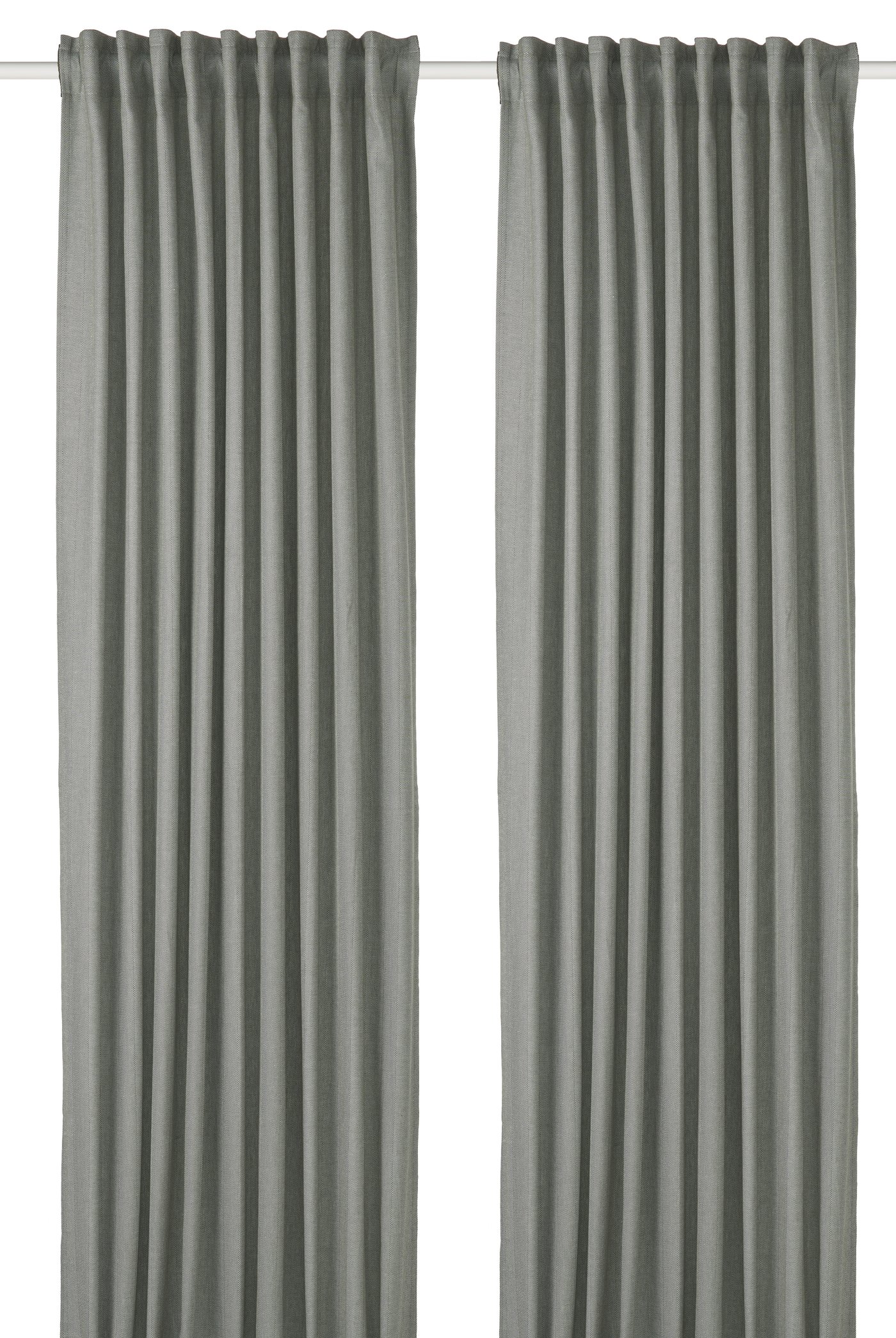 IKEA TIBAST mörkläggningsgardin, mörkgrön/med veckband, 145x250 cm, rumsförmörkande gardiner, 1 par