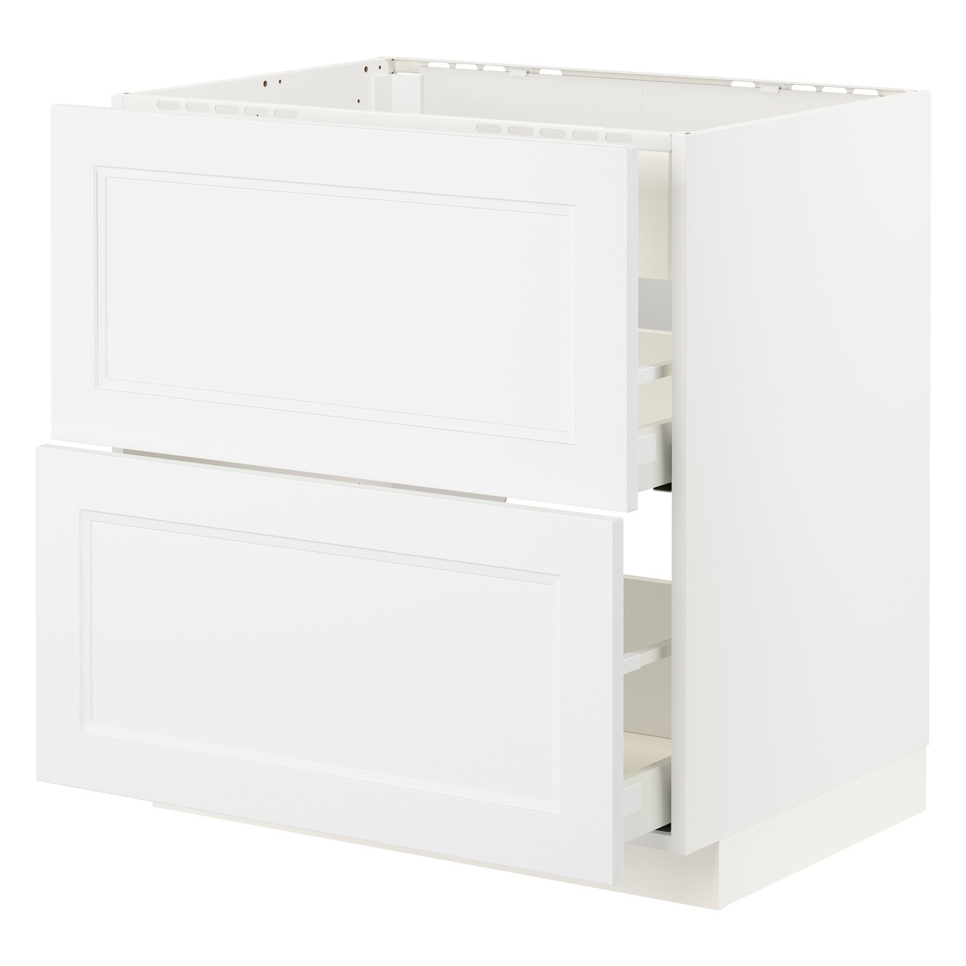 IKEA METOD / MAXIMERA bänkskåp m häll/int köksfläkt låd, vit/axstad matt vit, 80x60 cm