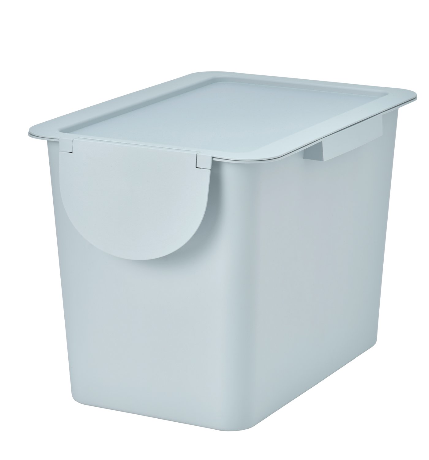 IKEA TRÖSKNING tunna med lock, ljus gråblå, 25 l