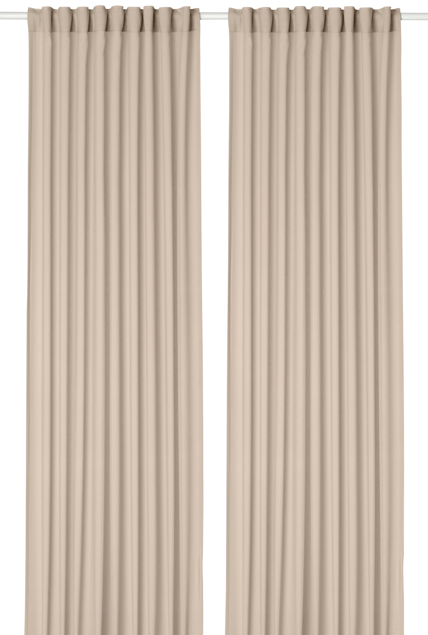 IKEA ROSENROBINIA skira gardiner, 1 par, beige/med veckband, 145x250 cm