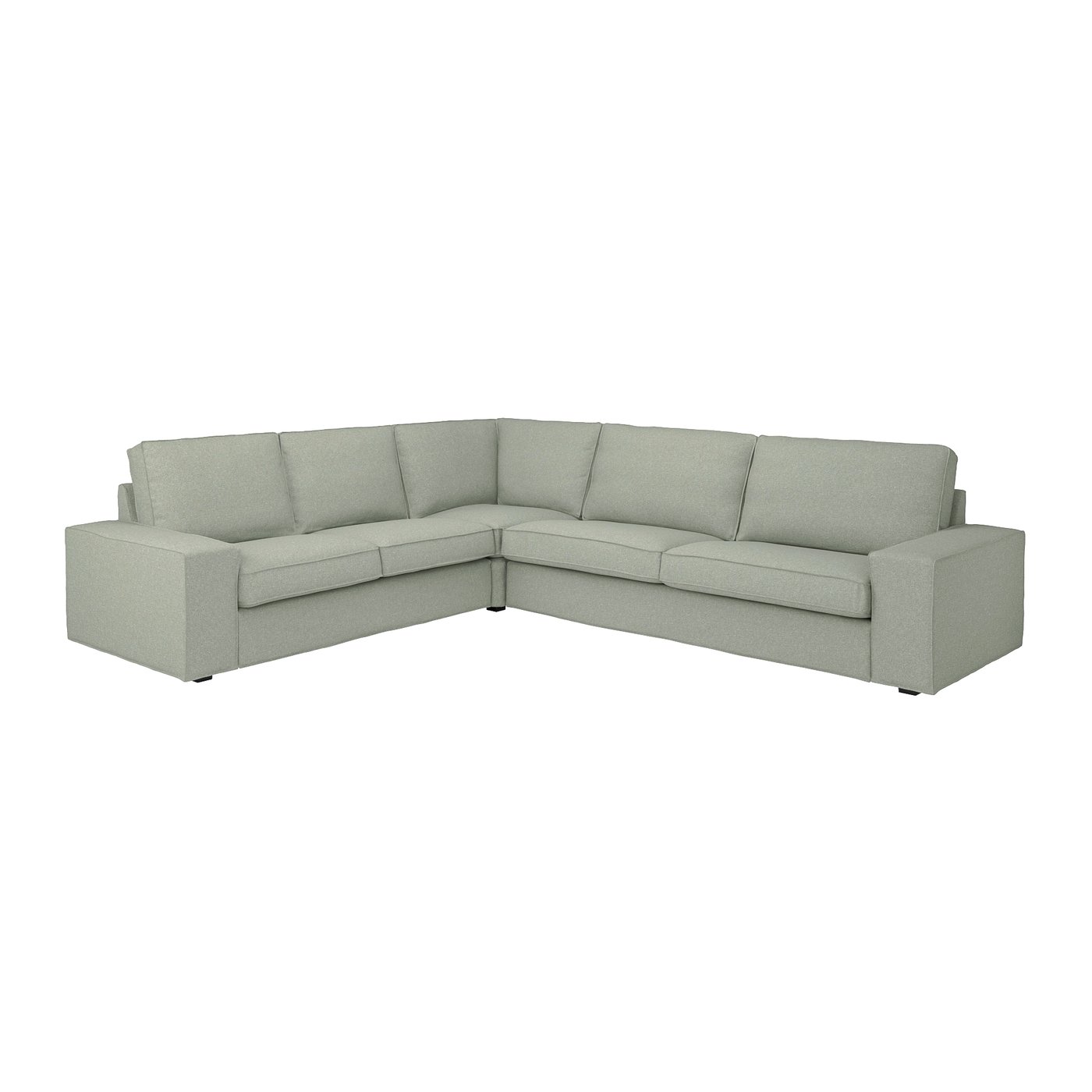 IKEA KIVIK hörnsoffa, 5-sits, gunnared ljusgrön