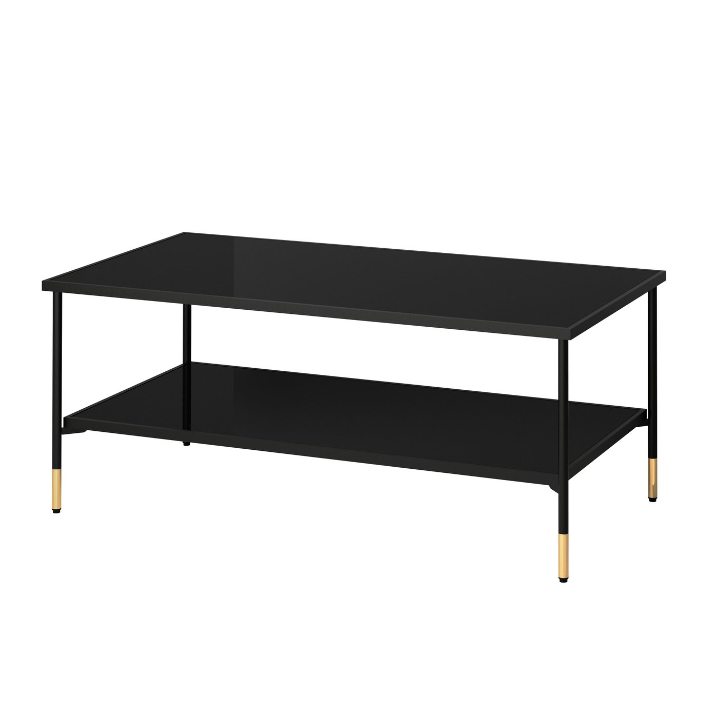 IKEA ÄSPERÖD soffbord, svart/glas svart, 115x58 cm