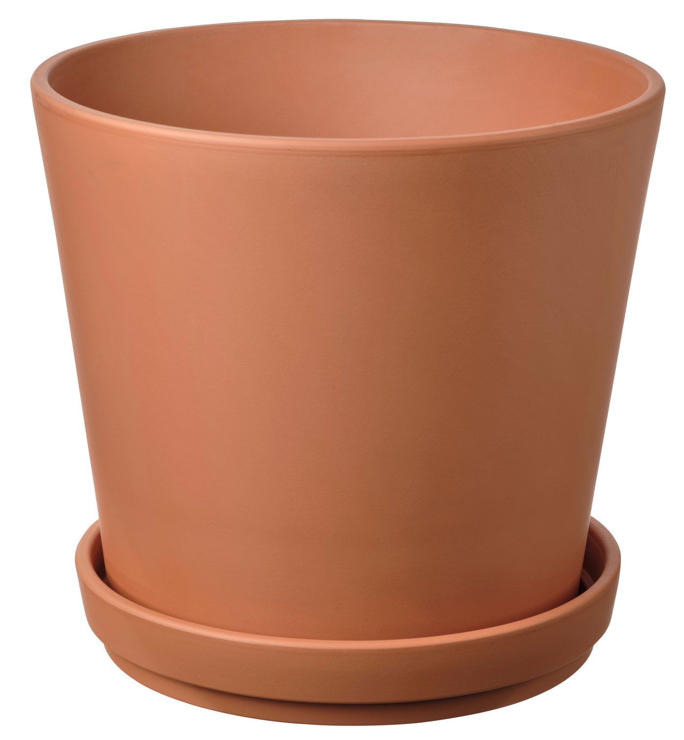 IKEA BRUNBÄR kruka med fat, utomhus terrakotta, 32 cm
