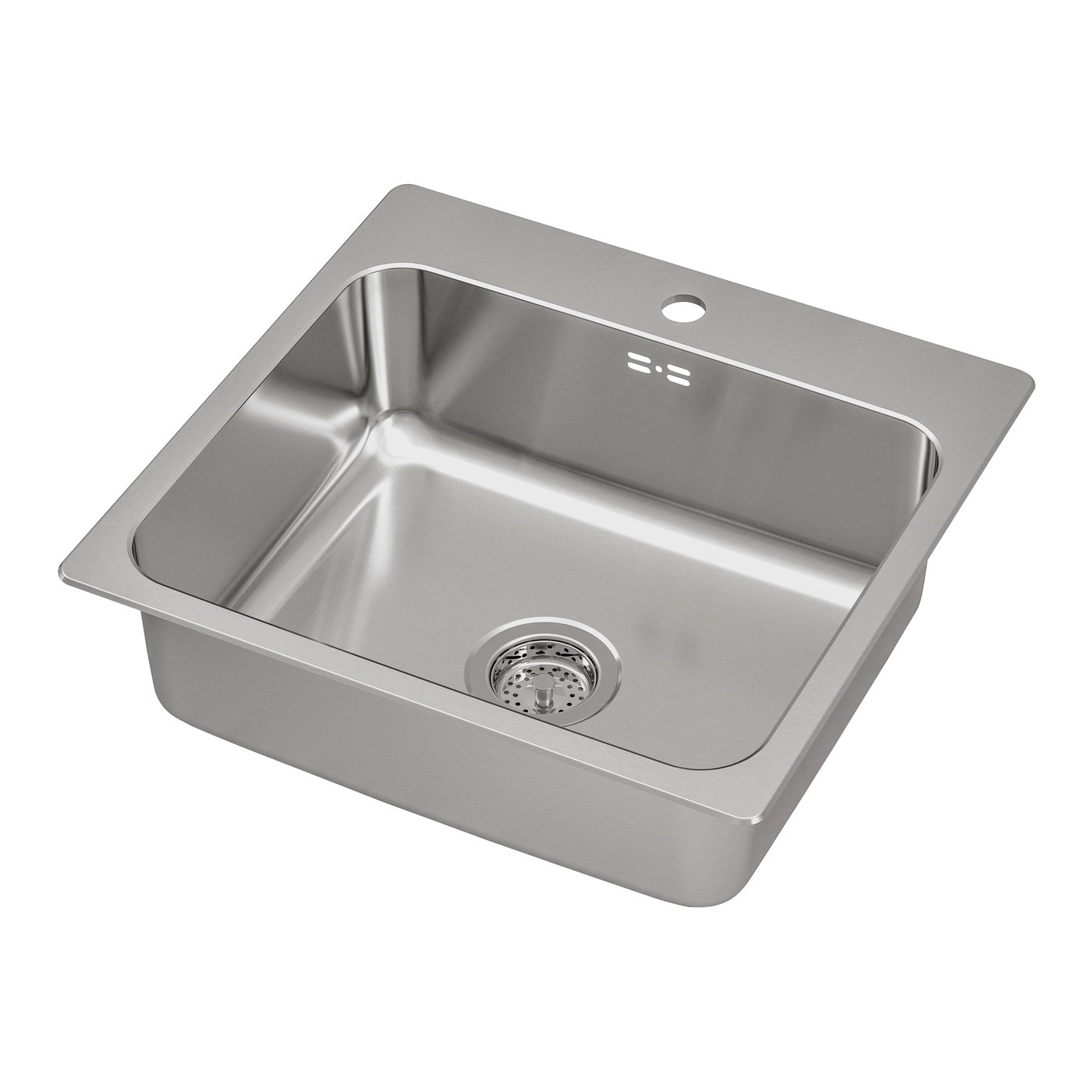 IKEA LÅNGUDDEN underlimmad diskho, 1 ho, rostfritt stål, 56x53 cm, inbyggnadsdiskho
