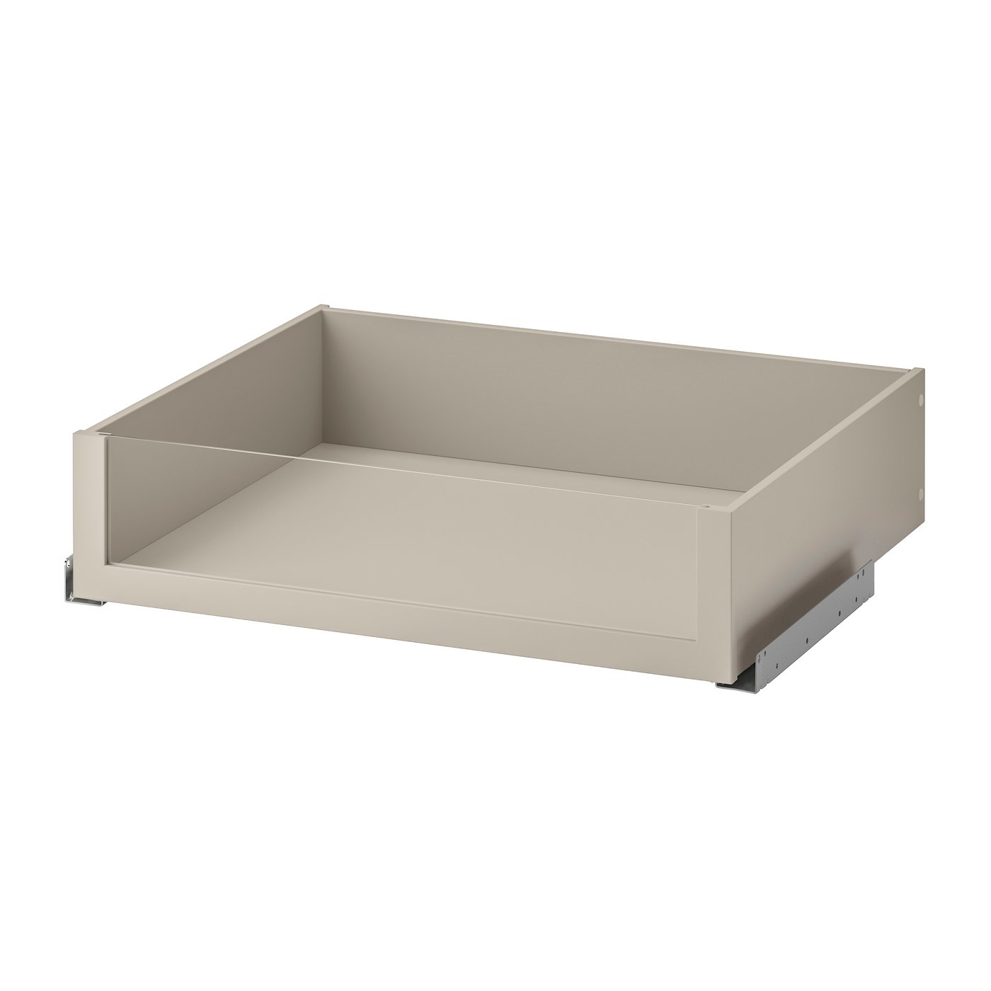 IKEA KOMPLEMENT låda med glasfront, gråbeige, 75x58 cm