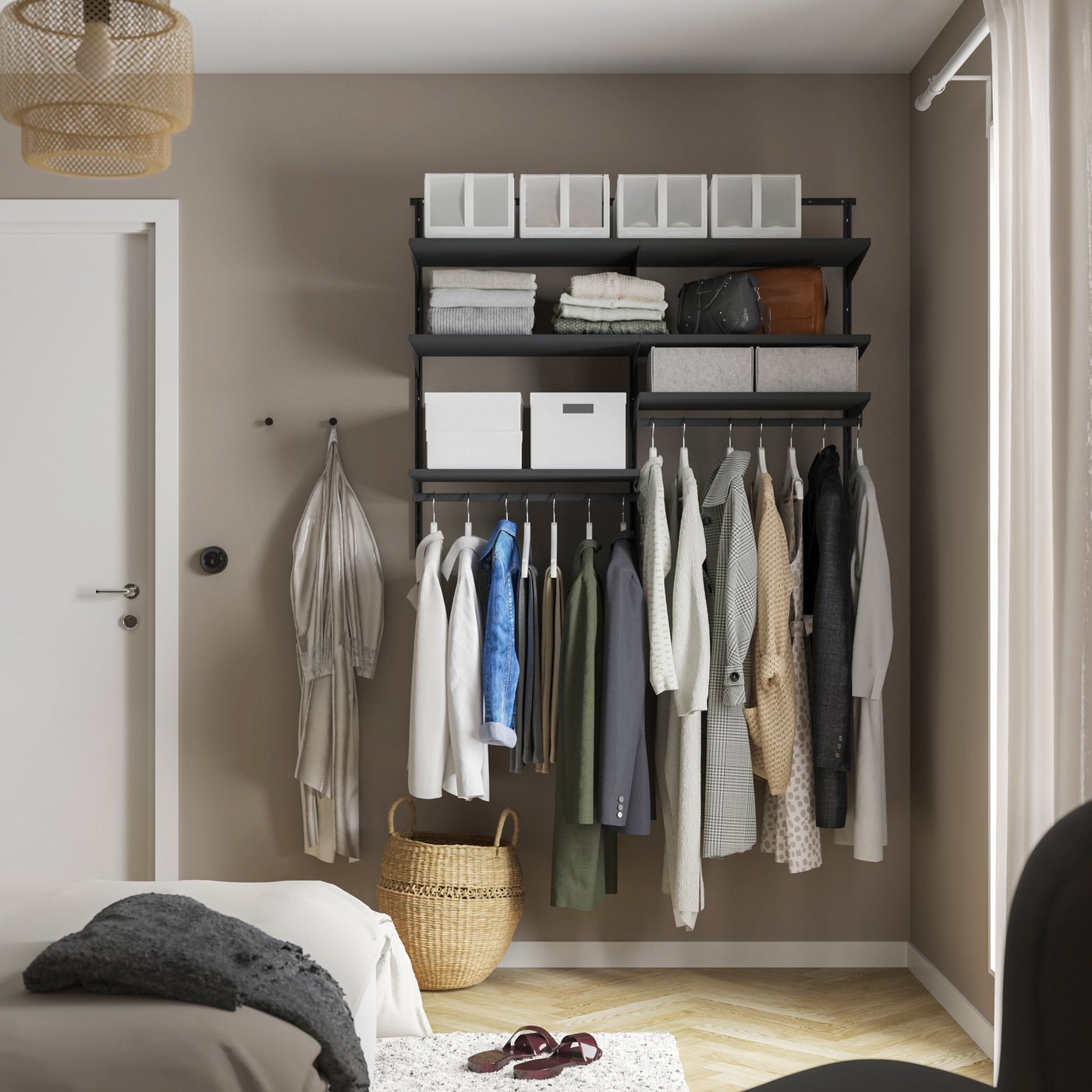 IKEA BOAXEL garderobskombination, antracit, 125x40x101 cm