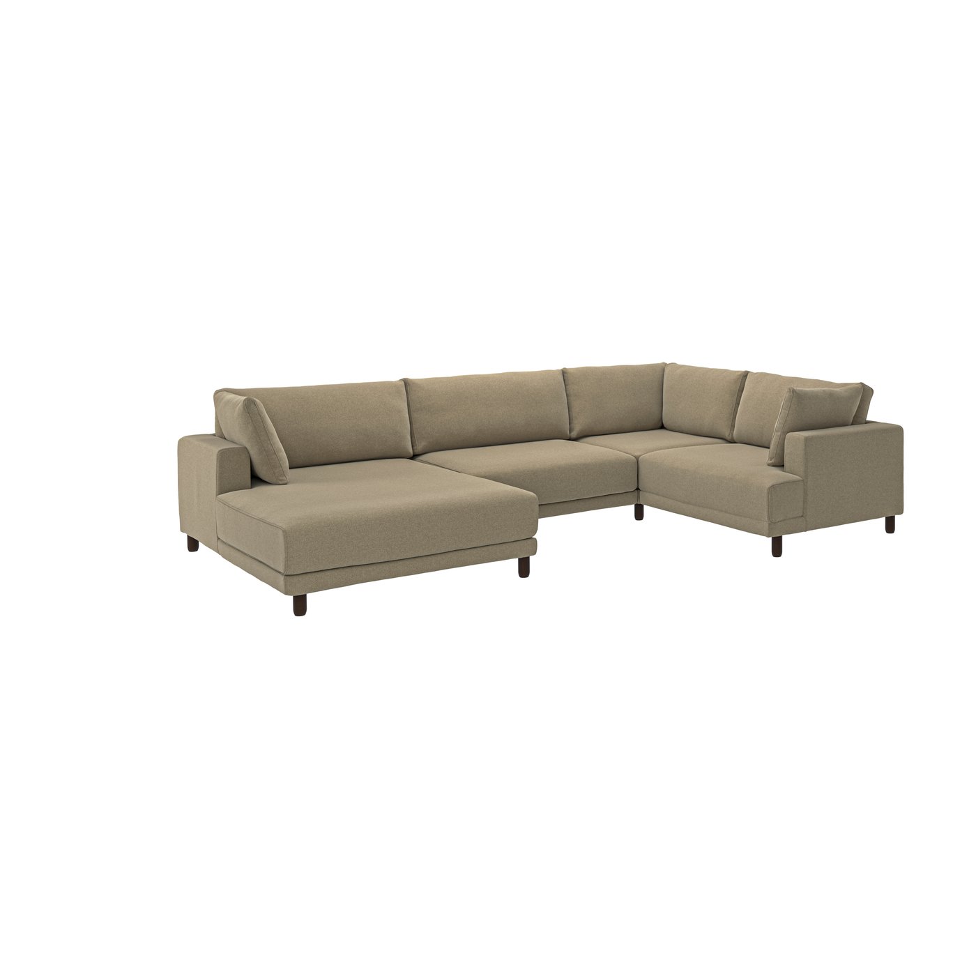 IKEA UPPÅKRA u-formad soffa, 4,5-sits, med schäslong, vänster/johanneshov brun-beige
