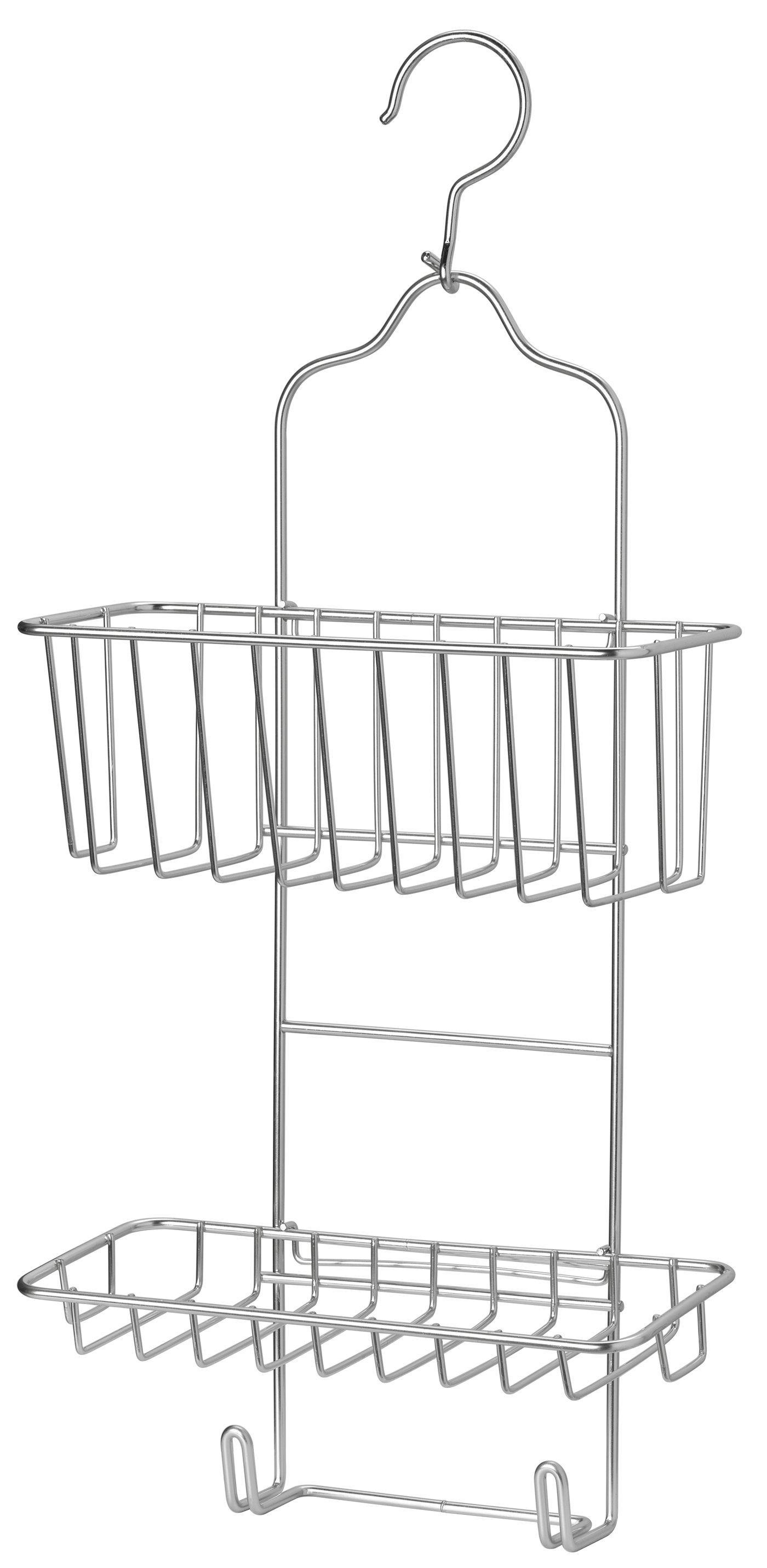 IKEA KROKFJORDEN hängande duschkorg, 2 våningar, zinkpläterad, 24x53 cm