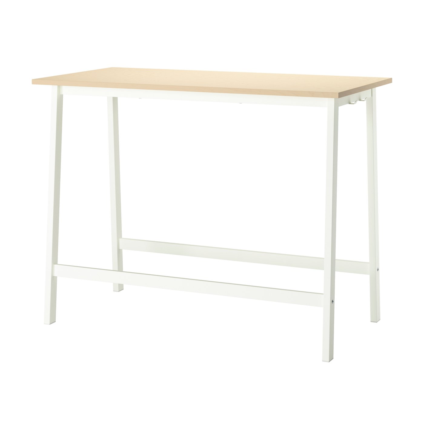 IKEA MITTZON konferensbord, björkfaner/vit, 140x68x105 cm