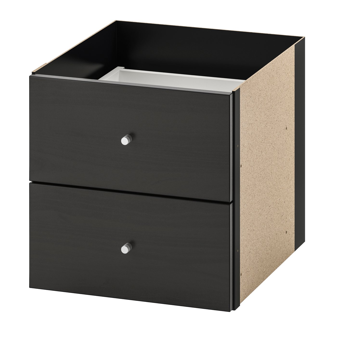 IKEA KALLAX insats med 2 lådor, svartbrun, 33x33 cm
