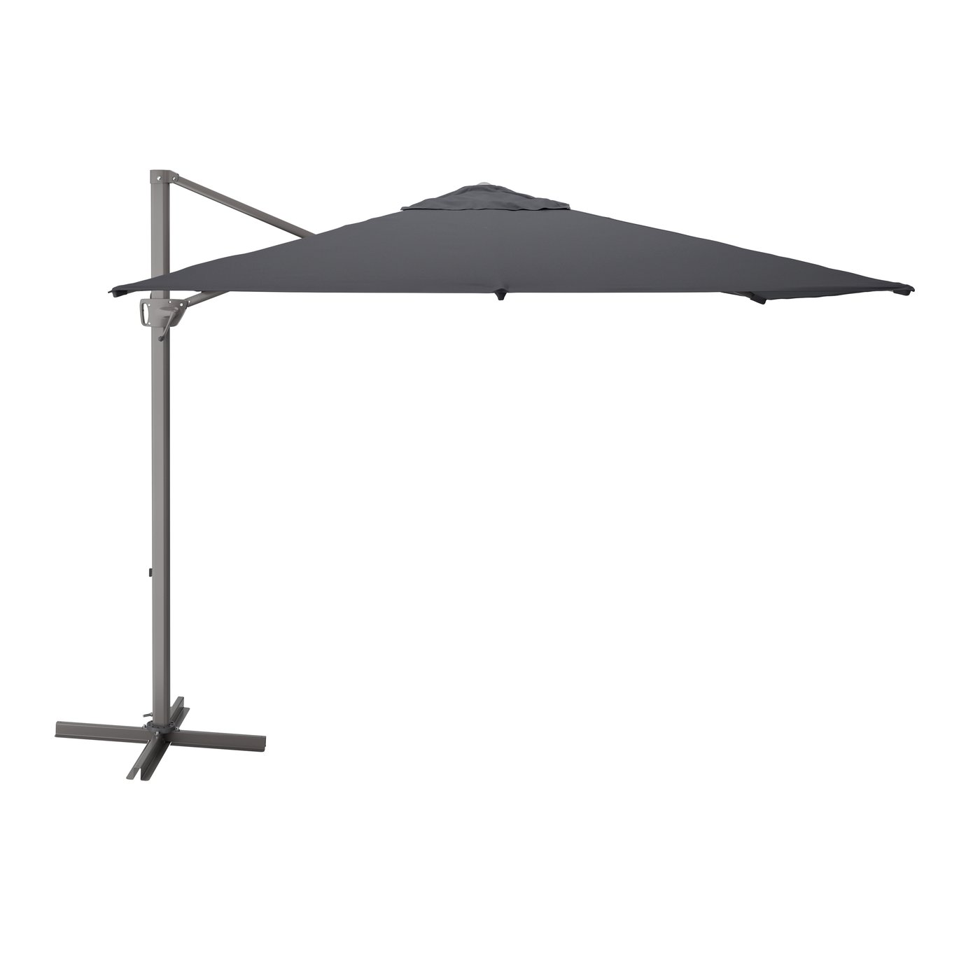IKEA SEGLARÖ parasoll, frihängande, antracit/vinkelbart, 330x240 cm