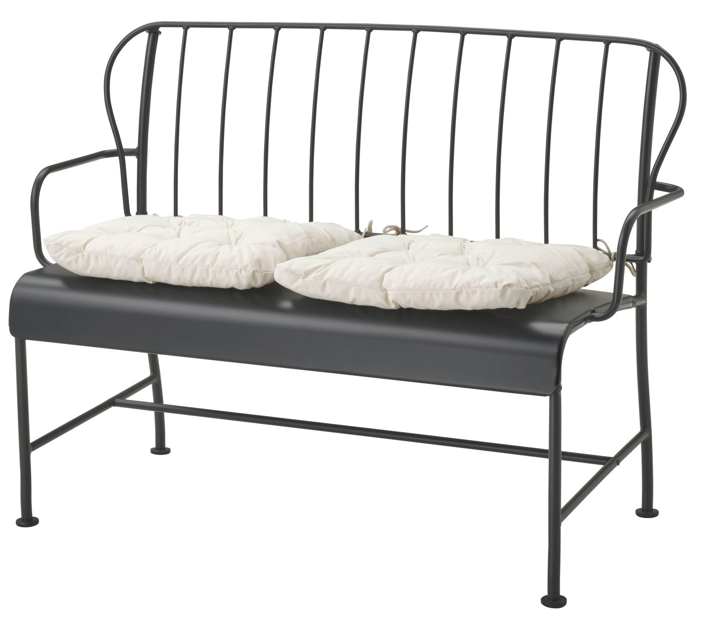 IKEA LÄCKÖ 2-sits soffa, utomhus, grå/kuddarna ljust gråbeige