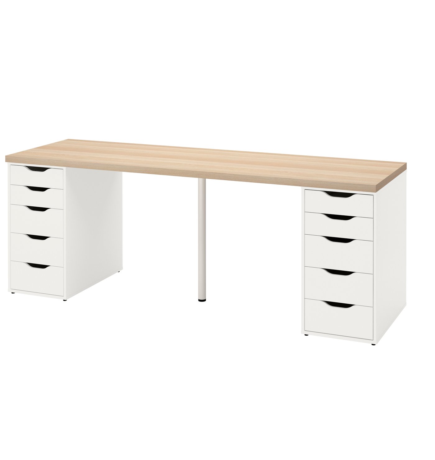 IKEA LAGKAPTEN / ALEX skrivbord, vitlaserad ek/vit, 200x60 cm