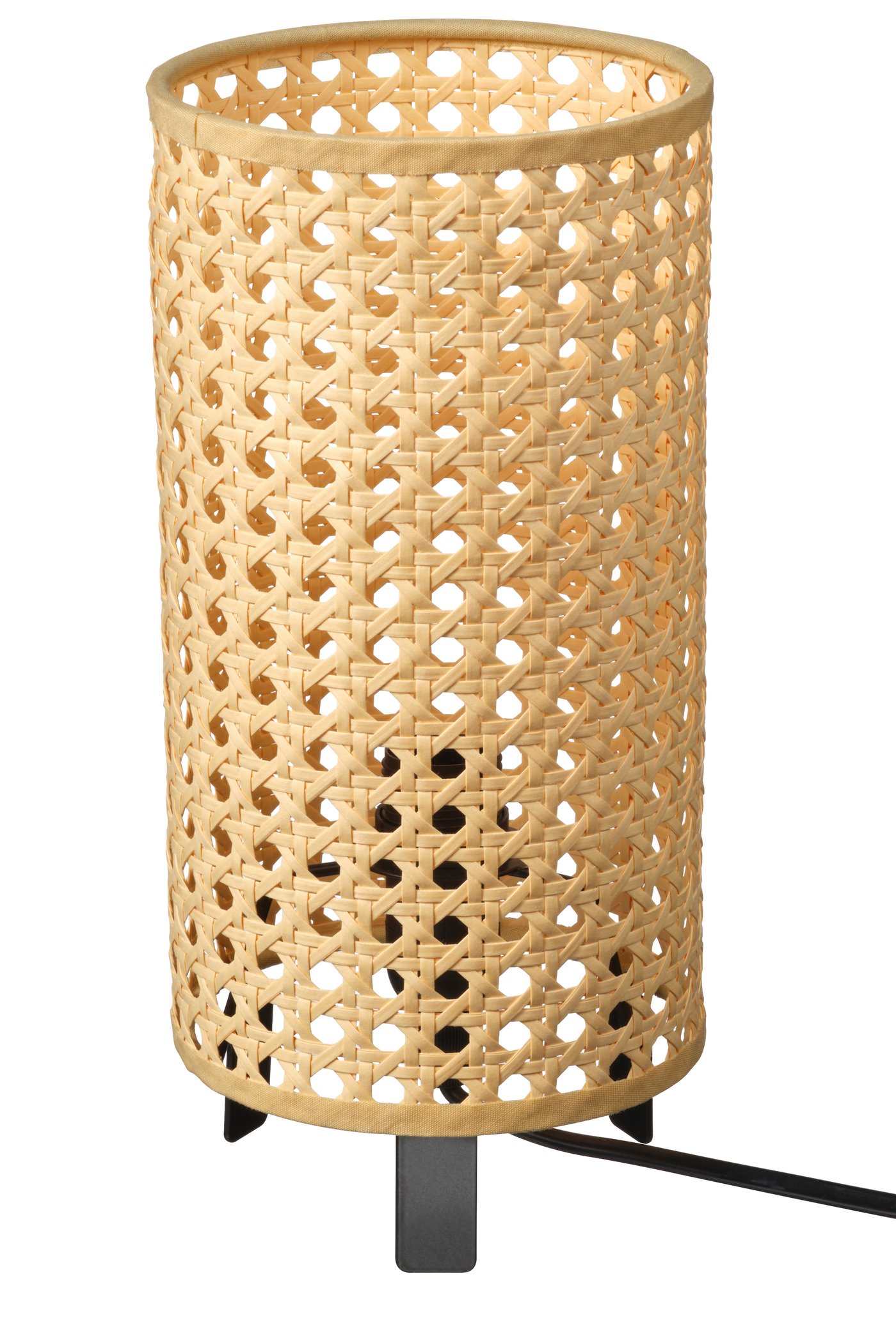 IKEA SAXHYTTAN bordslampa, beige/svart, 26 cm
