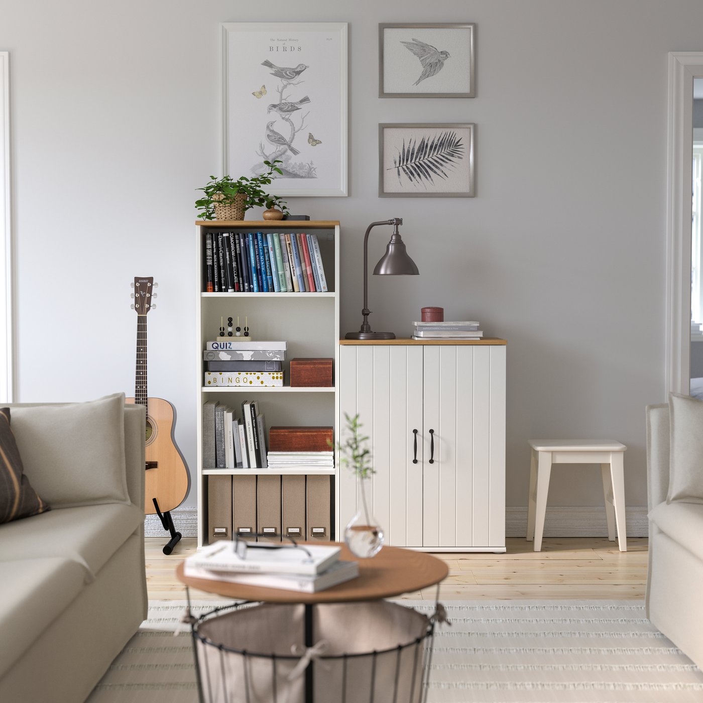 IKEA SKRUVBY förvaringskombination, vit, 130x140 cm
