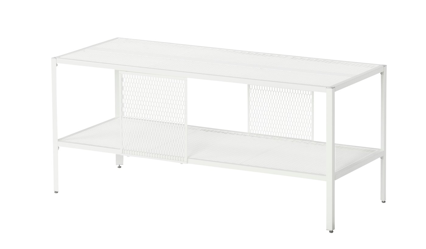 IKEA BAGGEBO tv-bänk, metall/vit, 90x35x40 cm