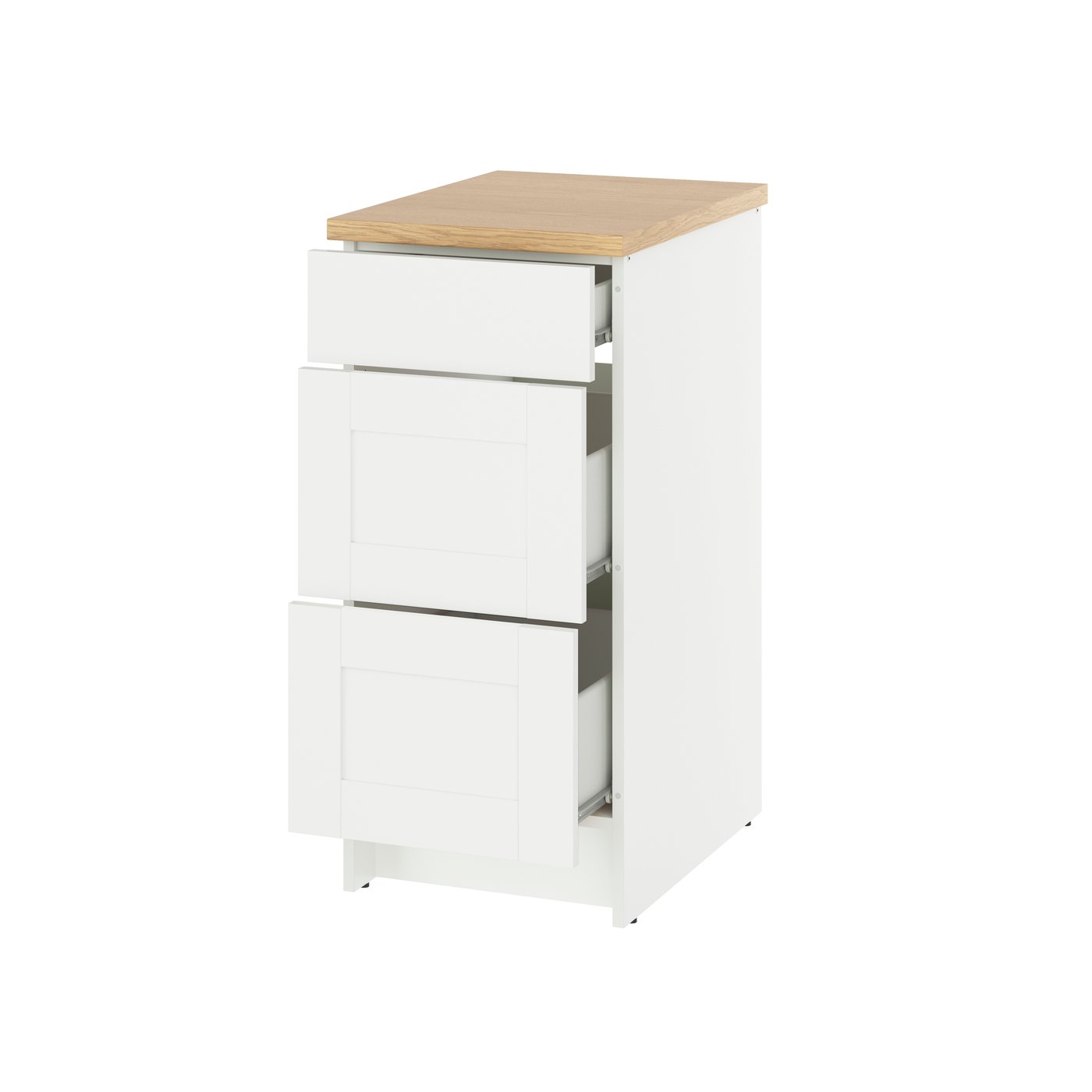 IKEA KNOXHULT bänkskåp med lådor, vit ram, 40 cm