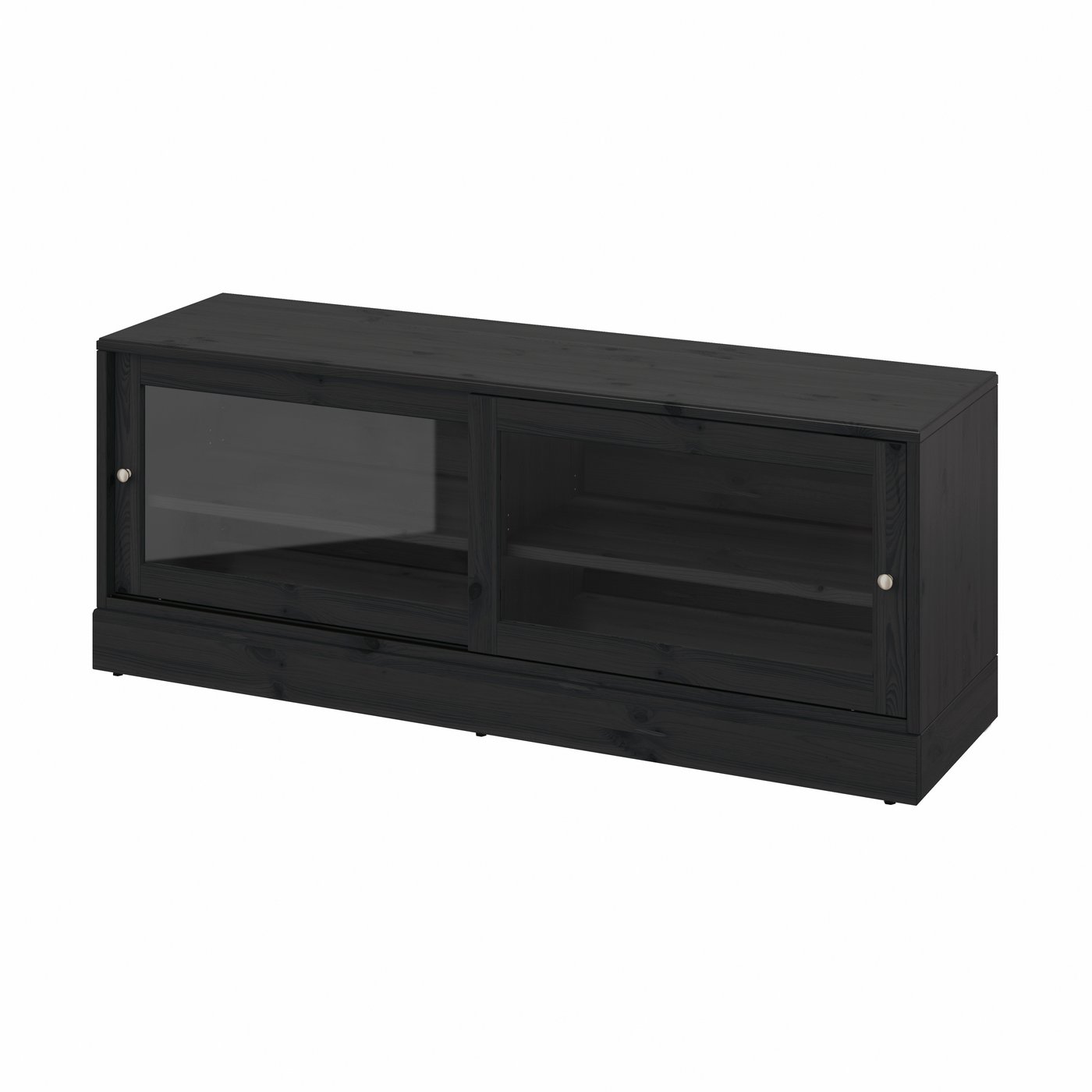IKEA HAVSTA tv-bänk med sockel, svart, 160x47x62 cm