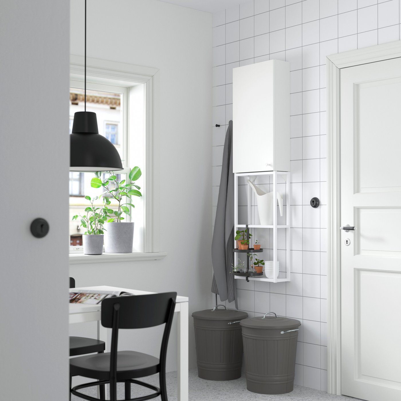 IKEA ENHET förvaringskombination, vit, 40x17x150 cm