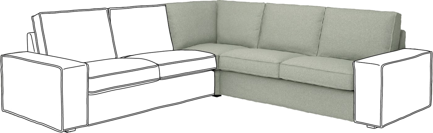 IKEA KIVIK hörnsektion, gunnared ljusgrön