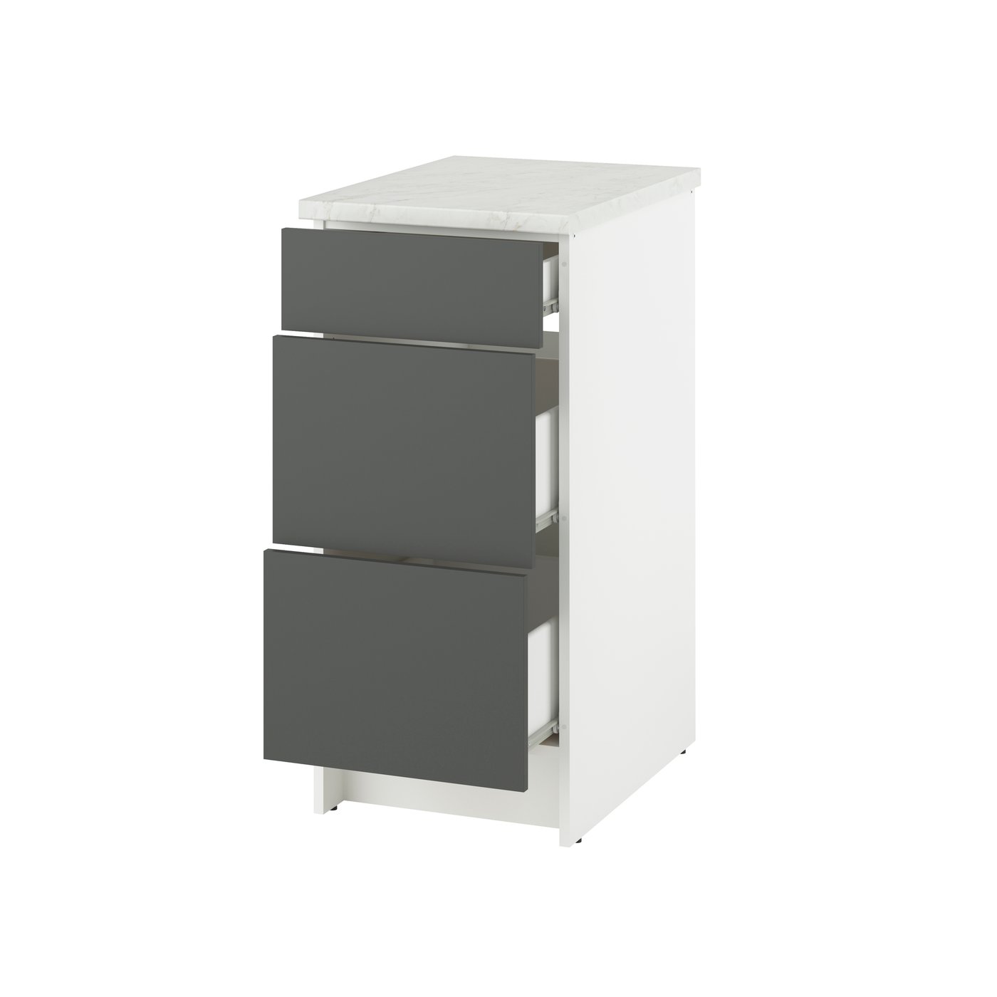IKEA KNOXHULT bänkskåp med lådor, mörkgrå, 40 cm