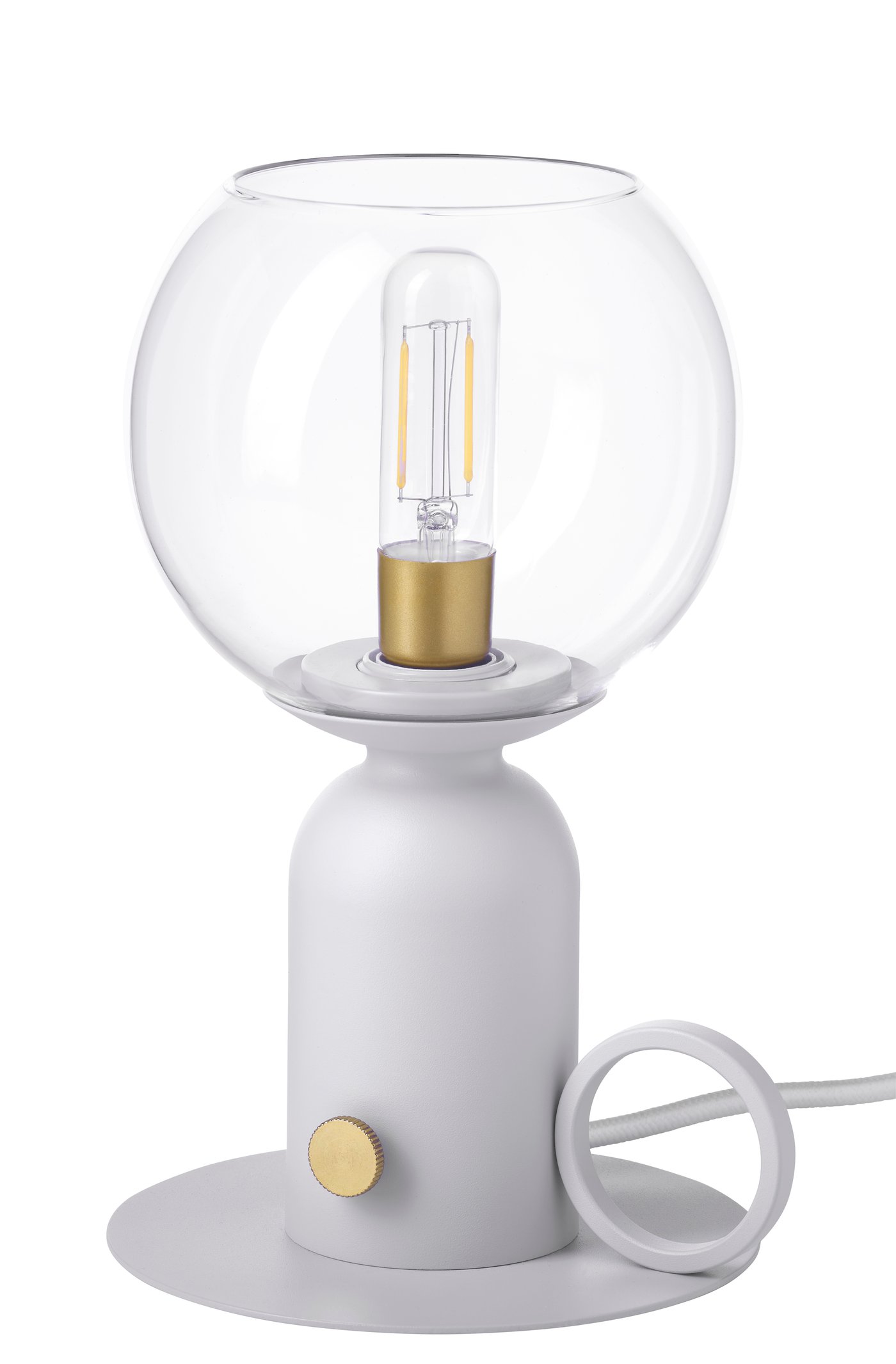 IKEA ÅSKMULLER bordslampa, dimbar ljusgrå, 24 cm